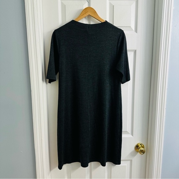 Eileen Fisher Dress Mini Lagenlook Wool Oversized Dark Gray Minimalist Small - Picture 4 of 8